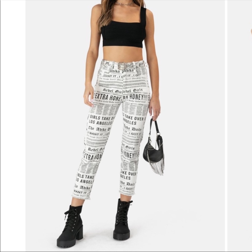 Adika Newspaper Patterned Jeans
